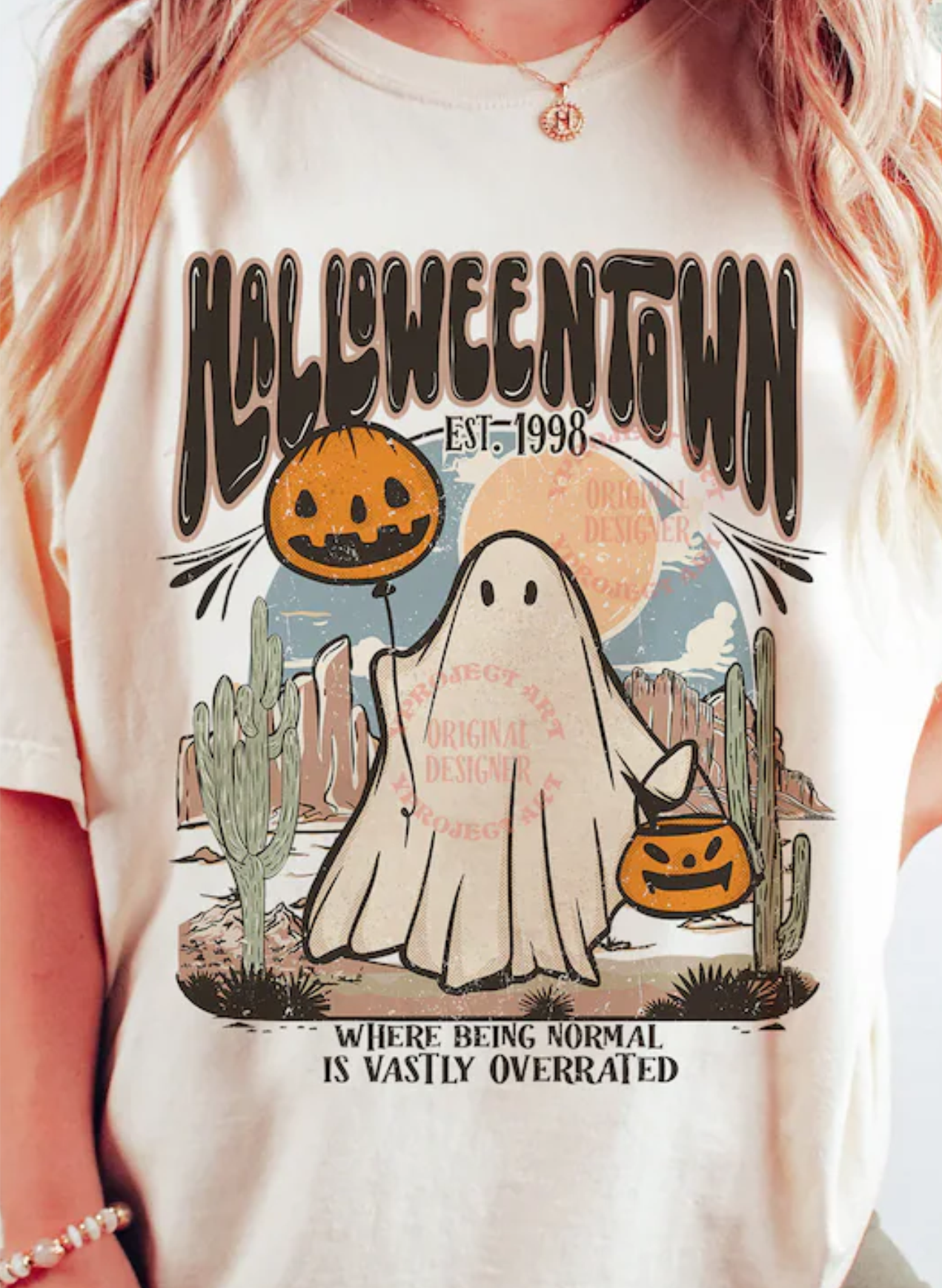 Halloween Town where being normal is vastly overrated est 1998 FRONT BACK DTF TRANSFER PRINT TO ORDER 617