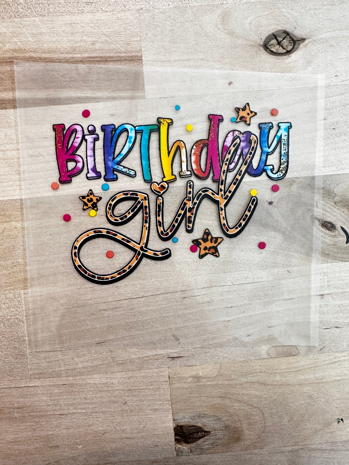 Birthday girl size / DTF TRANSFERPRINT TO ORDER