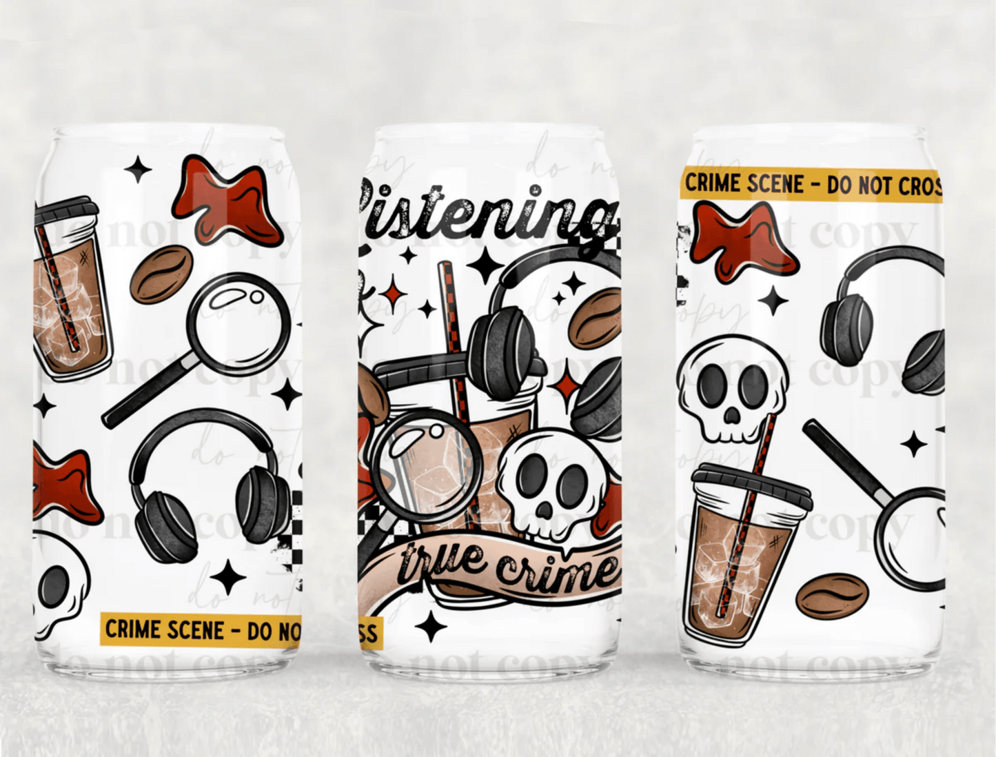 TRANSFER TUESDAY SHIPS JUNE 6TH LISTENING TO TRUE CRIME UV full cup wrap - Do it yourself Transfers
