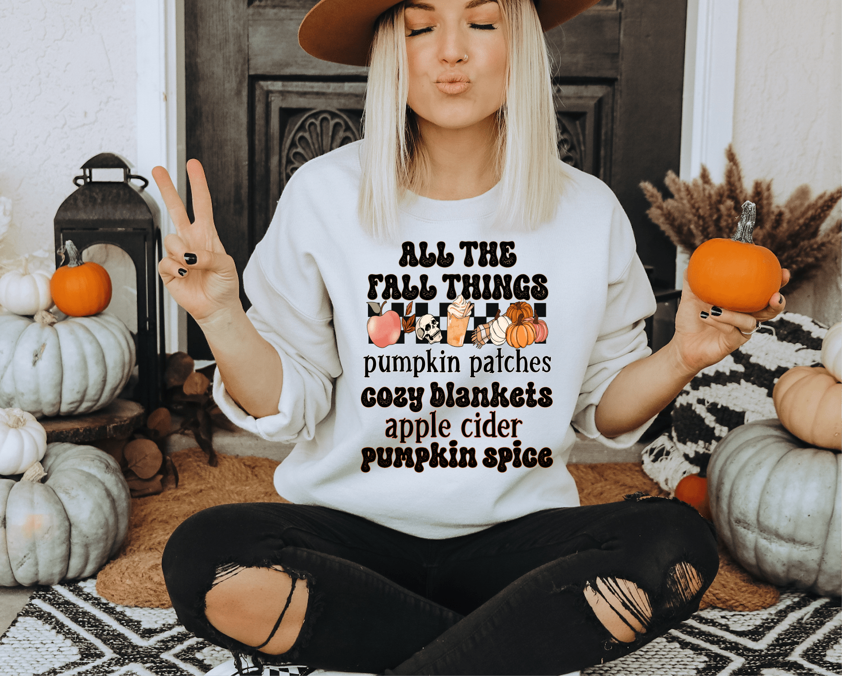 All things fall pumpkin patches cozy blankets apple cider spice ADULT DTF TRANSFERPRINT TO ORDER - Do it yourself Transfers