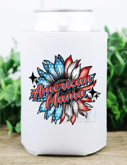 American MAMA Sunflower RED WHITE BLUE stars size 2x2 DTF TRANSFERPRINT TO ORDER - Do it yourself Transfers