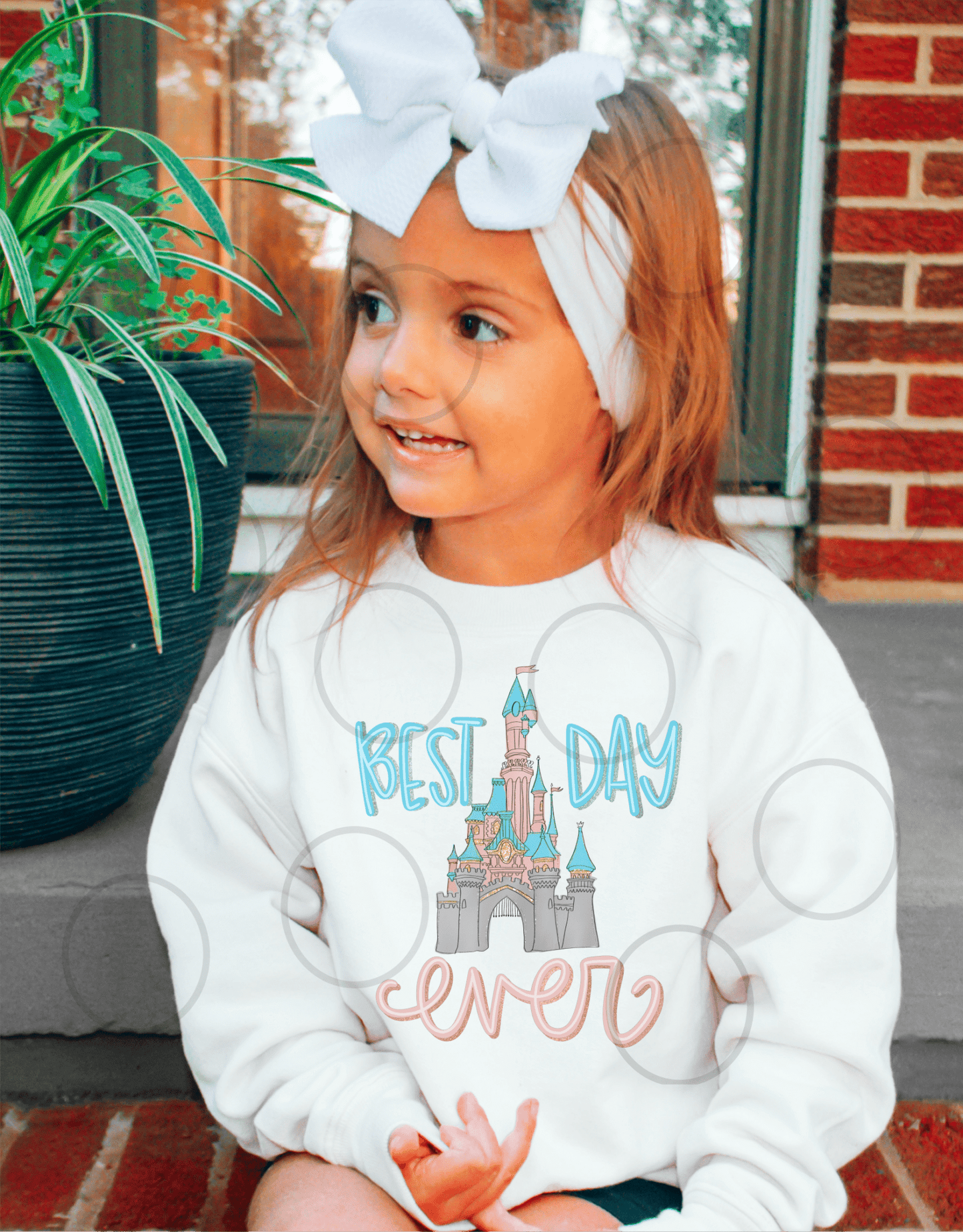 BEST DAY EVER CASTLE pink blue KIDS DTF TRANSFERPRINT TO ORDER - Do it yourself Transfers