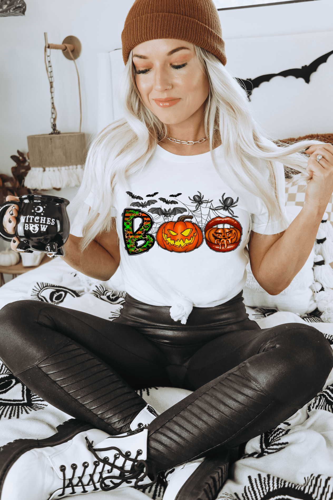 BOO Halloween bats pumpkin lips spider web ADULT DTF TRANSFERPRINT TO ORDER - Do it yourself Transfers