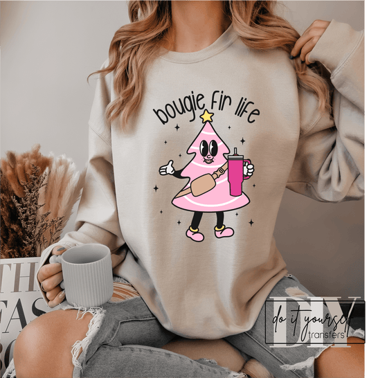 Bougie fir life CHRISTMAS TREE PINK ADULT DTF TRANSFERPRINT TO ORDER - Do it yourself Transfers