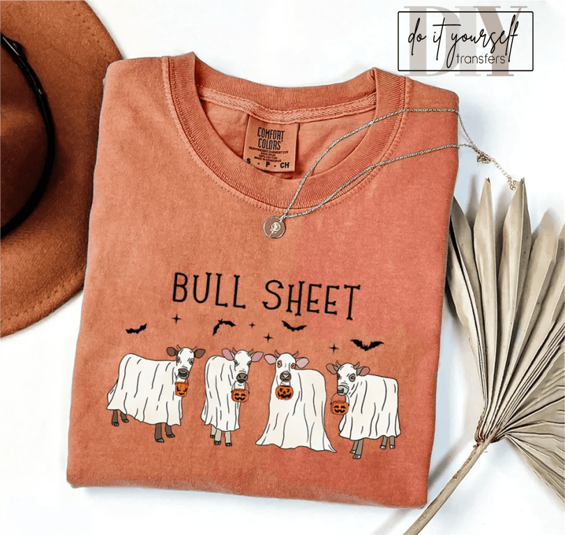 Bull sheet cows Halloween pumpkins candy ADULT DTF TRANSFERPRINT TO ORDER - Do it yourself Transfers