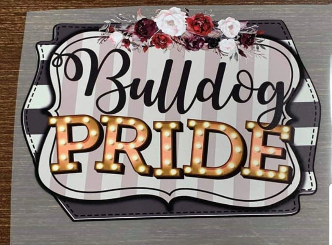 Bulldog pride flowers football DTF TRANSFERPRINT TO ORDER - Do it yourself Transfers