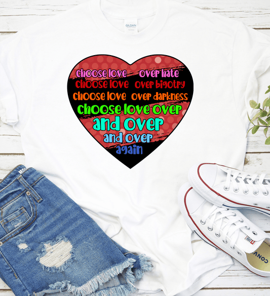 Choose love over hate heart frame png Digital Download Instand Download - Do it yourself Transfers