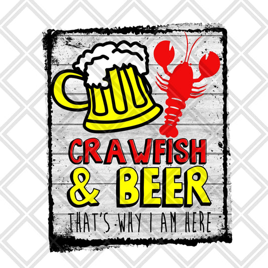 Crawfish and beer that's why i am here frame png Digital Download Instand Download - Do it yourself Transfers