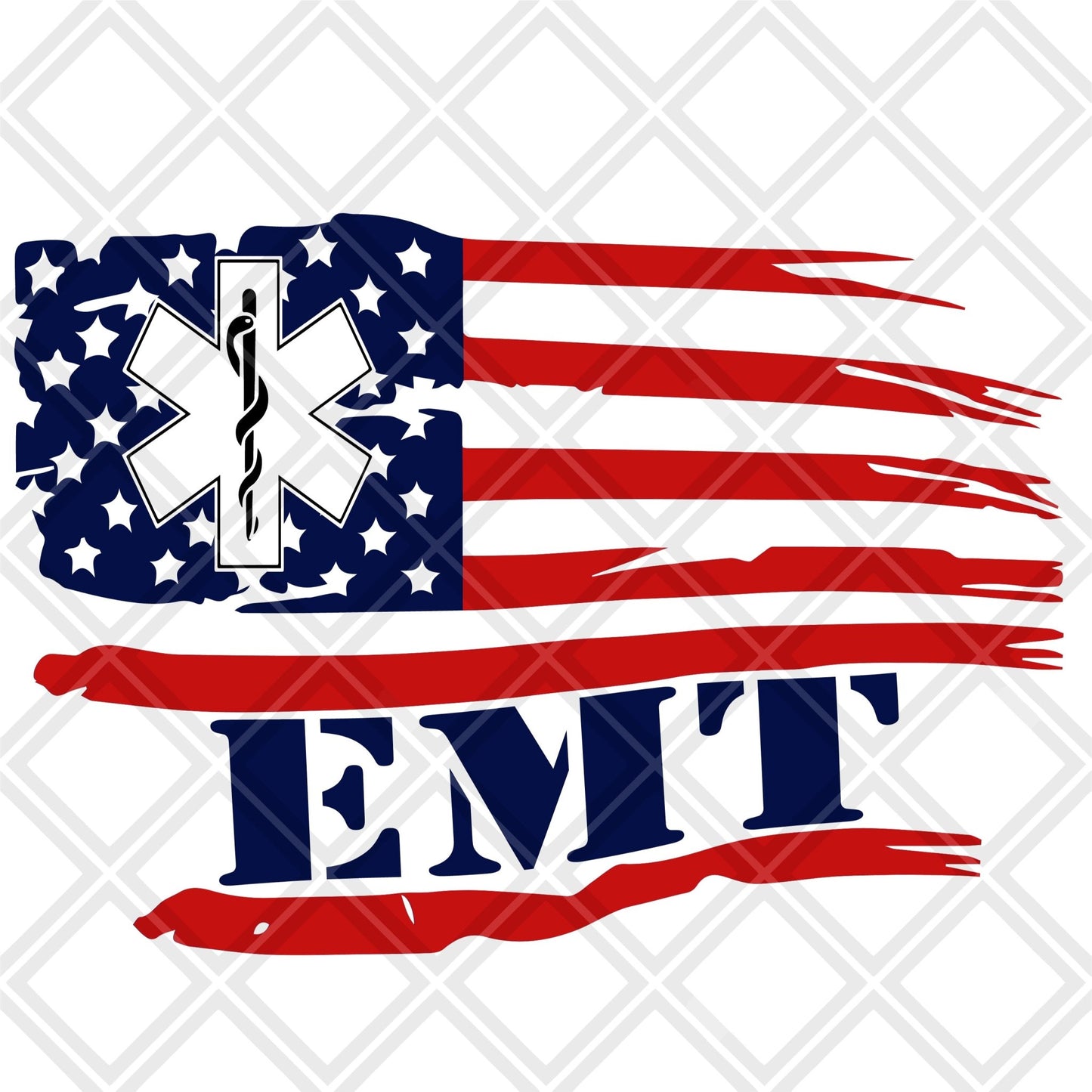 EMT Flag stars png Digital Download Instand Download - Do it yourself Transfers