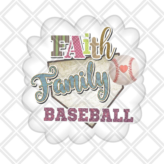 Faith Family Baseball Frame DTF TRANSFERPRINT TO ORDER - Do it yourself Transfers