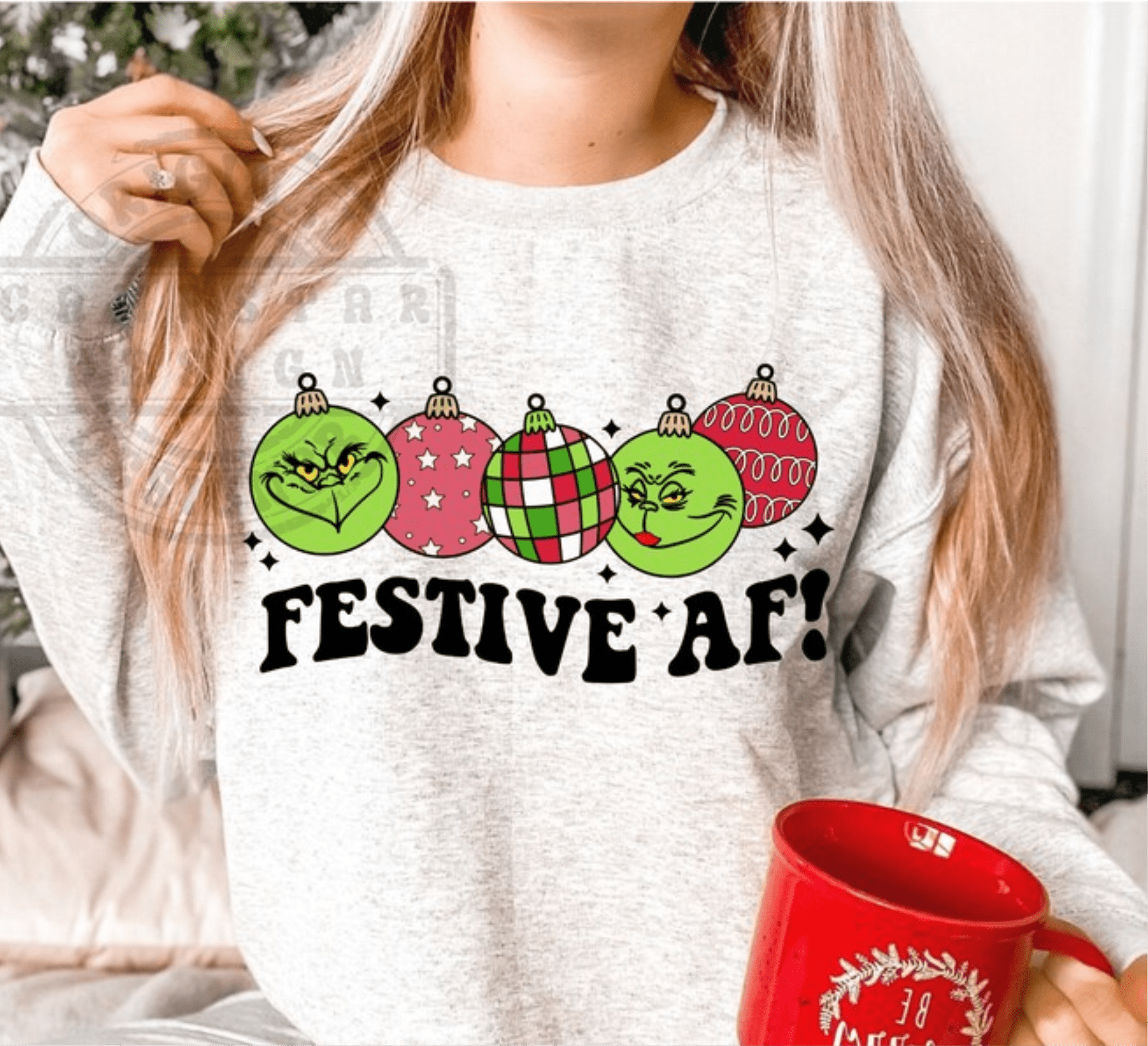 FESTIVE AF! GREEN MAN CHRISTMAS ADULT DTF TRANSFERPRINT TO ORDER - Do it yourself Transfers