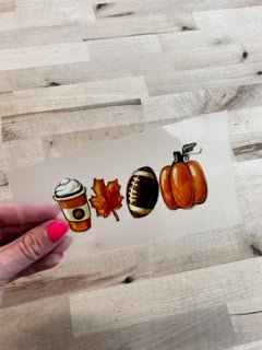 FOOTBALL FALL PUMPKIN CLEAR FILM size / 2X3 DTF TRANSFERPRINT TO ORDER - Do it yourself Transfers