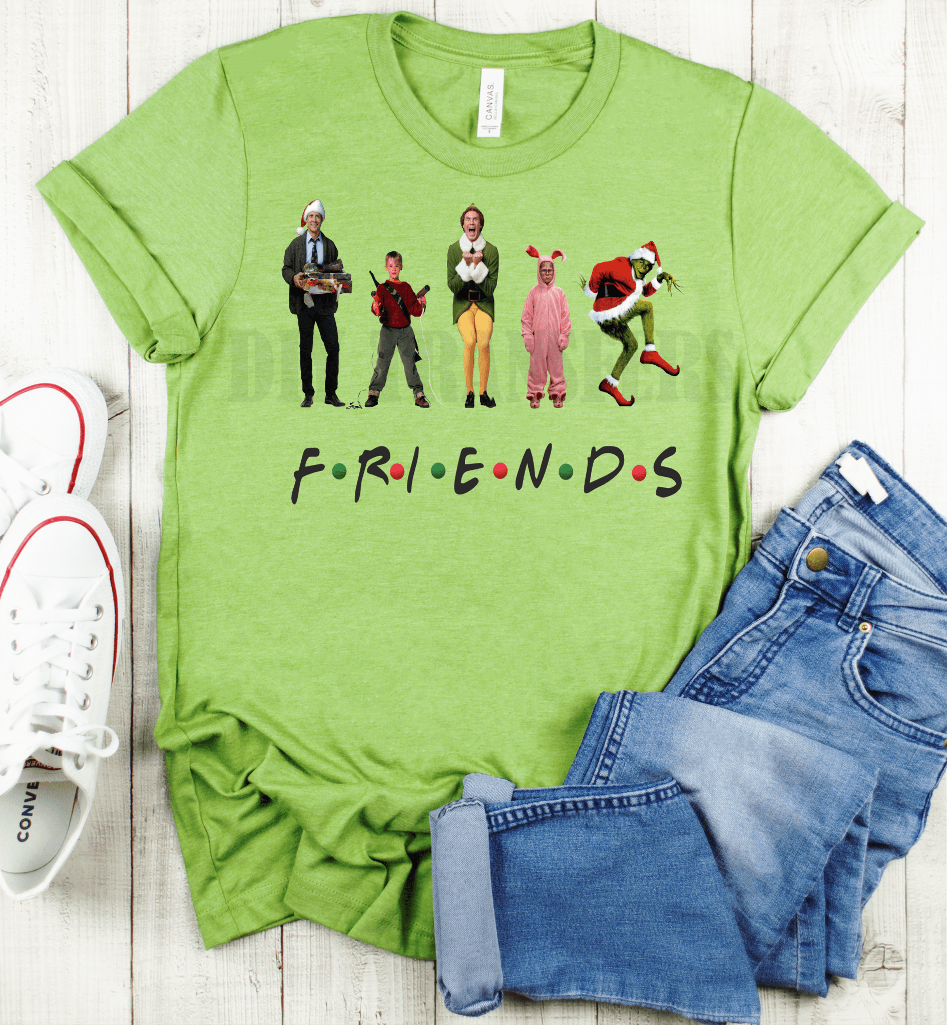 Friends Christmas Santa Winter holiday size ADULT DTF TRANSFERPRINT TO ORDER - Do it yourself Transfers