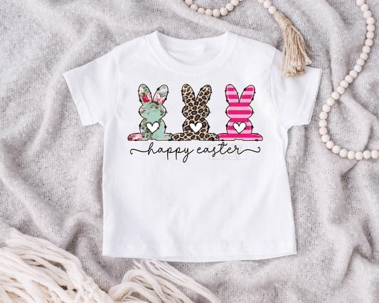 Happy Easter 3 Bunny leopard flower pink KIDS KIDS DTF TRANSFERPRINT TO ORDER - Do it yourself Transfers