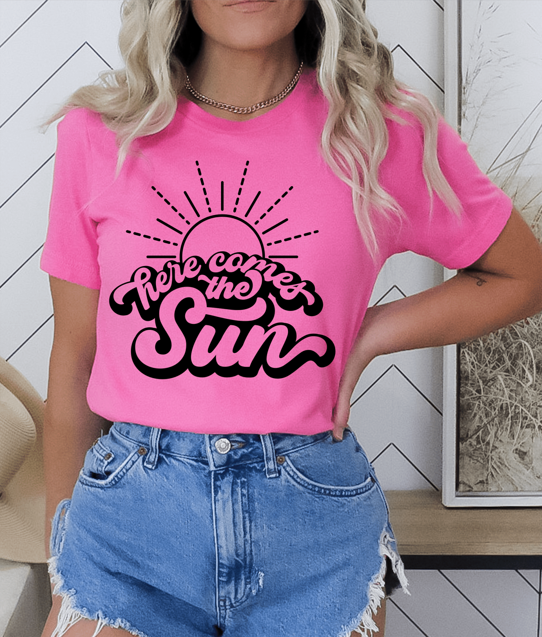 Here comes the sun SINGLE COLOR BLACK size ADULT DTF TRANSFERPRINT TO ORDER - Do it yourself Transfers