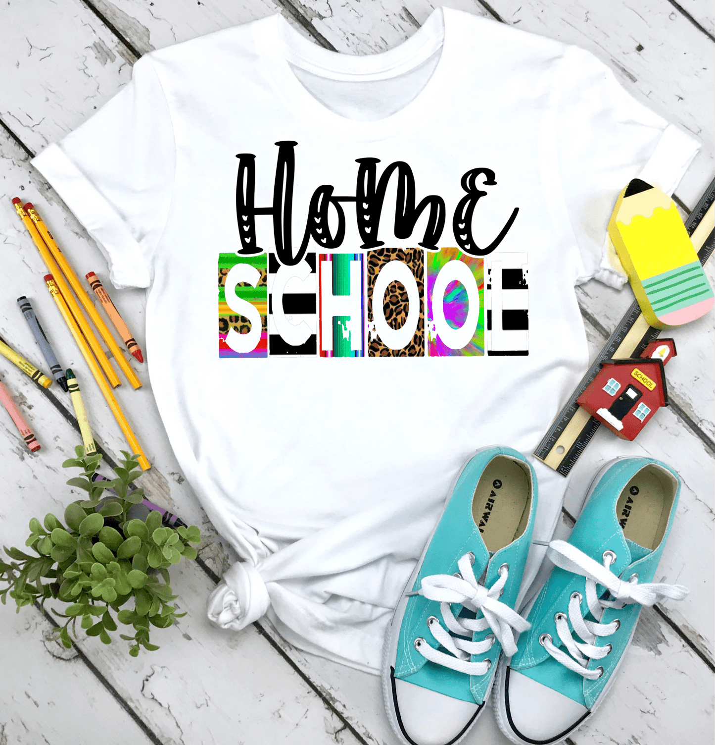 HOME SCHOOL school leopard serape tie dye DTF TRANSFERSPRINT TO ORDER - Do it yourself Transfers