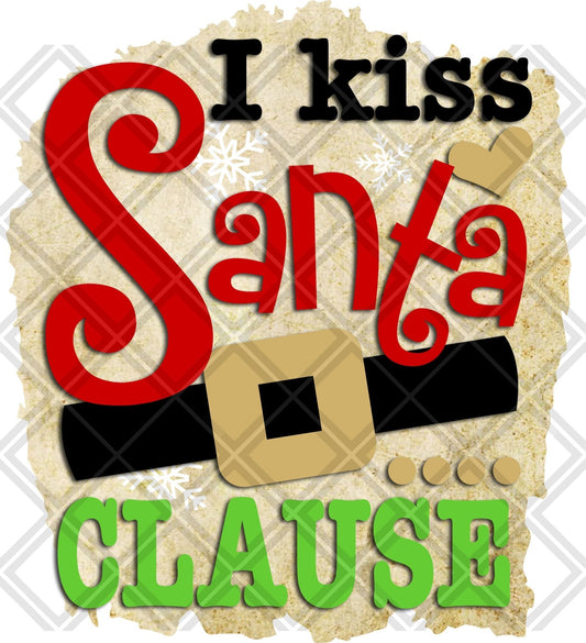 I Kiss Santa Clause DTF TRANSFERPRINT TO ORDER - Do it yourself Transfers