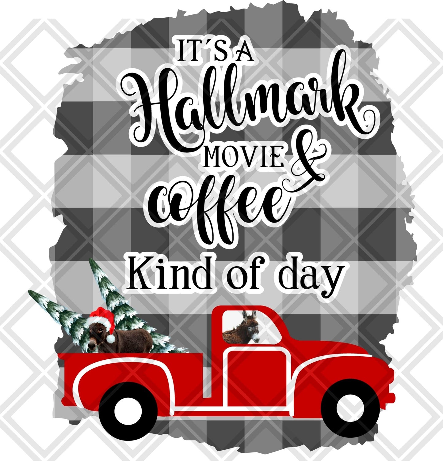 ITS A HALLMARK TRUCK DONKEY FRAME TREE png Digital Download Instand Download - Do it yourself Transfers