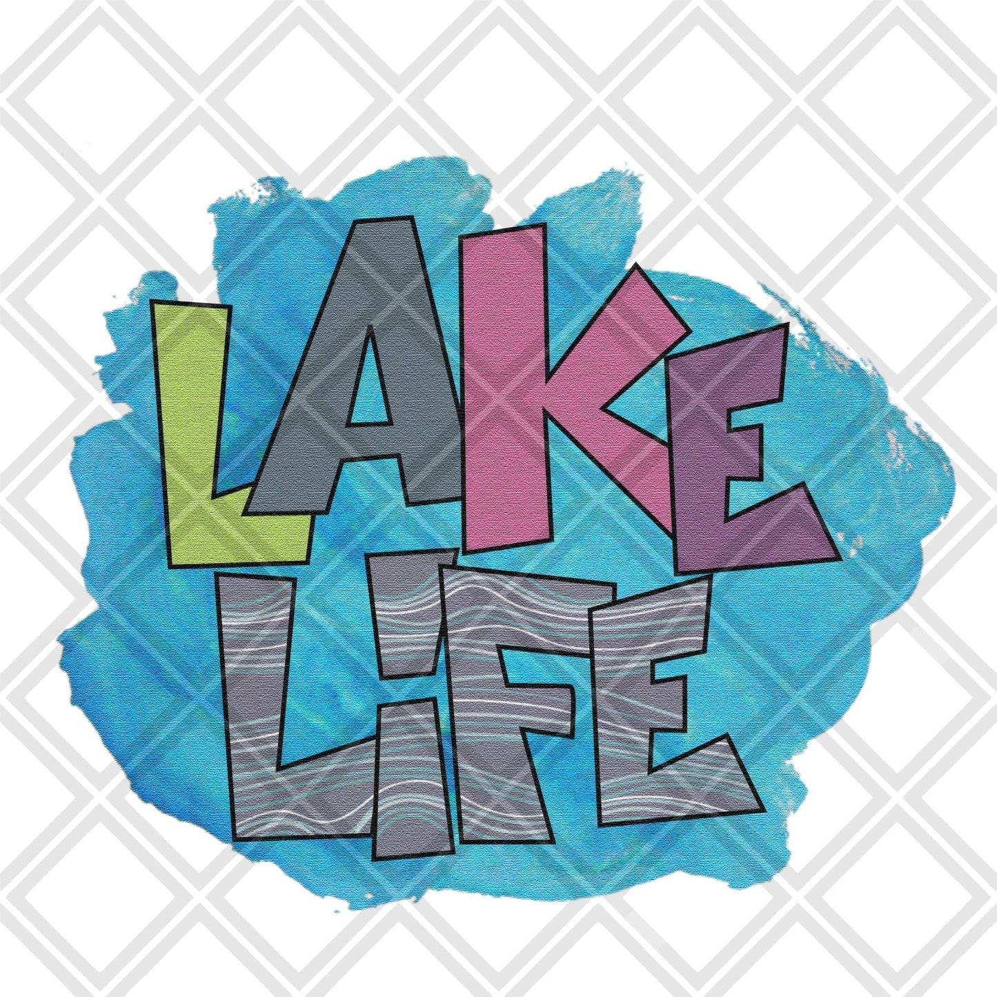 Lake Life blue png Digital Download Instand Download - Do it yourself Transfers