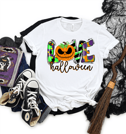 Love Halloween pumpkin KIDS/YOUTH Size 8x6 DTF TRANSFERPRINT TO ORDER - Do it yourself Transfers