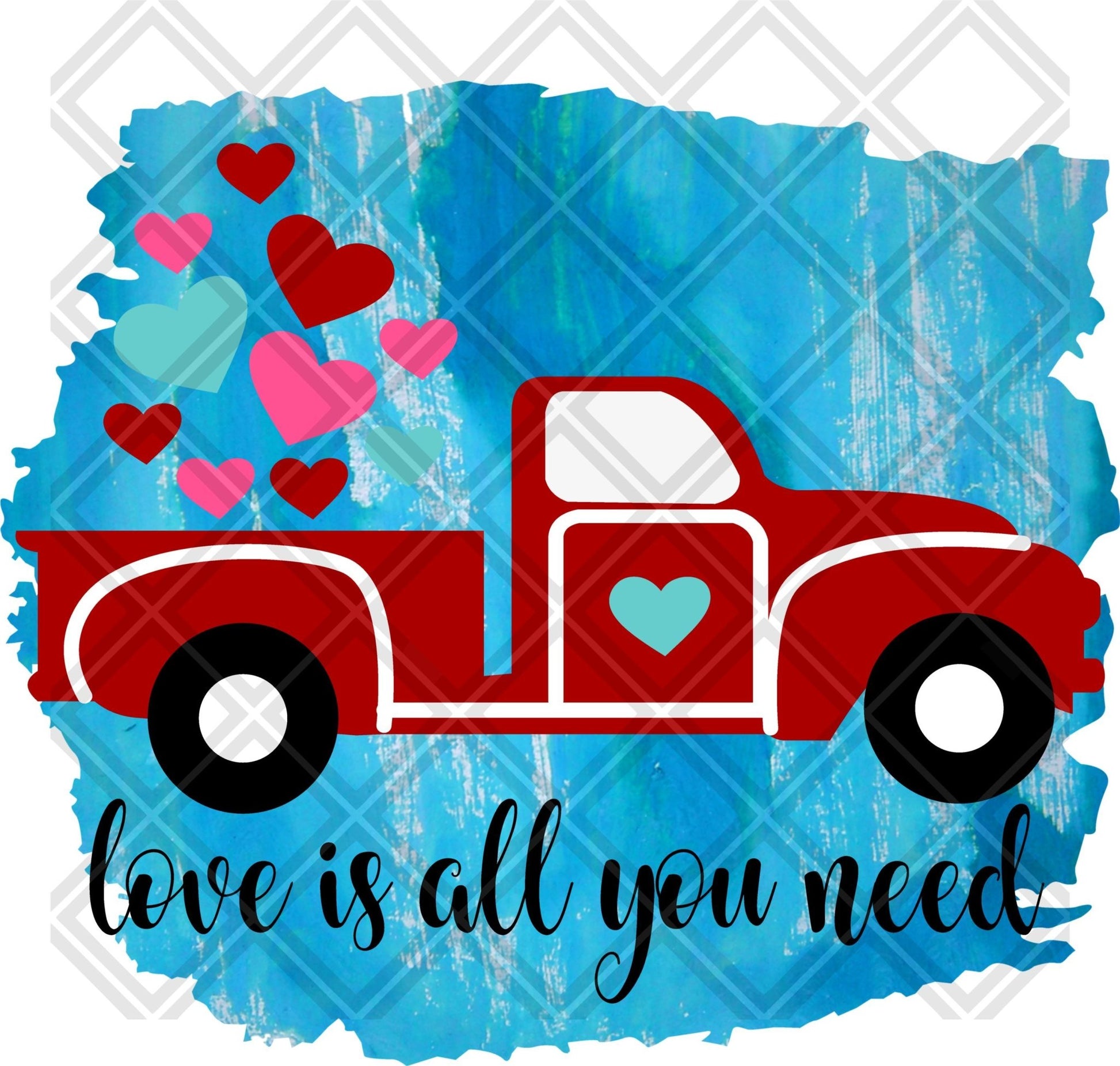 Love Is All You Need Truck Frame Multi 2 DTF TRANSFERPRINT TO ORDER - Do it yourself Transfers