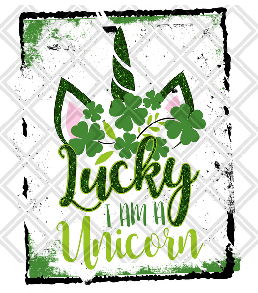 lucky i am a unicorn frame DTF TRANSFERPRINT TO ORDER - Do it yourself Transfers