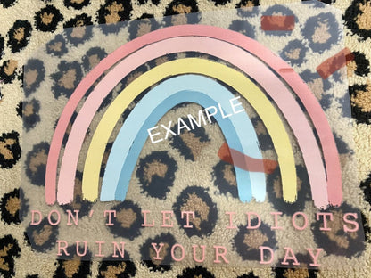 MAMA lighting bult circle leopard pink blue size ADULT 8.5x8 DTF TRANSFERPRINT TO ORDER - Do it yourself Transfers