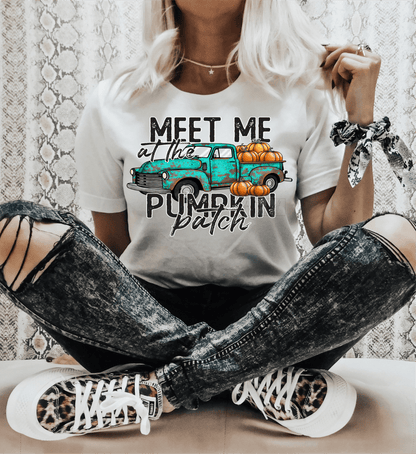 Meet me at the Pumpkin patch truck Fall Thankgiving size ADULT DTF TRANSFERPRINT TO ORDER - Do it yourself Transfers