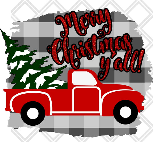 MERRY CHRISTMAS YALL TRUCK png Digital Download Instand Download - Do it yourself Transfers