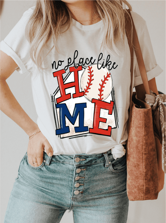 No place like HOME Baseball plate size ADULT DTF TRANSFERPRINT TO ORDER - Do it yourself Transfers