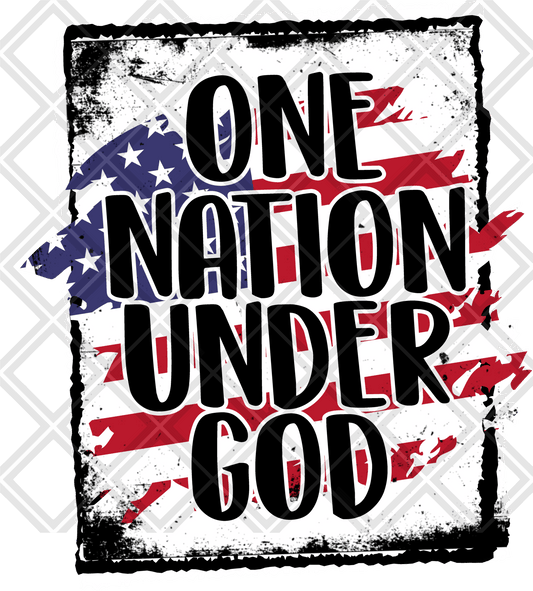 ONE NATION UNDER GOD DTF TRANSFERPRINT TO ORDER - Do it yourself Transfers