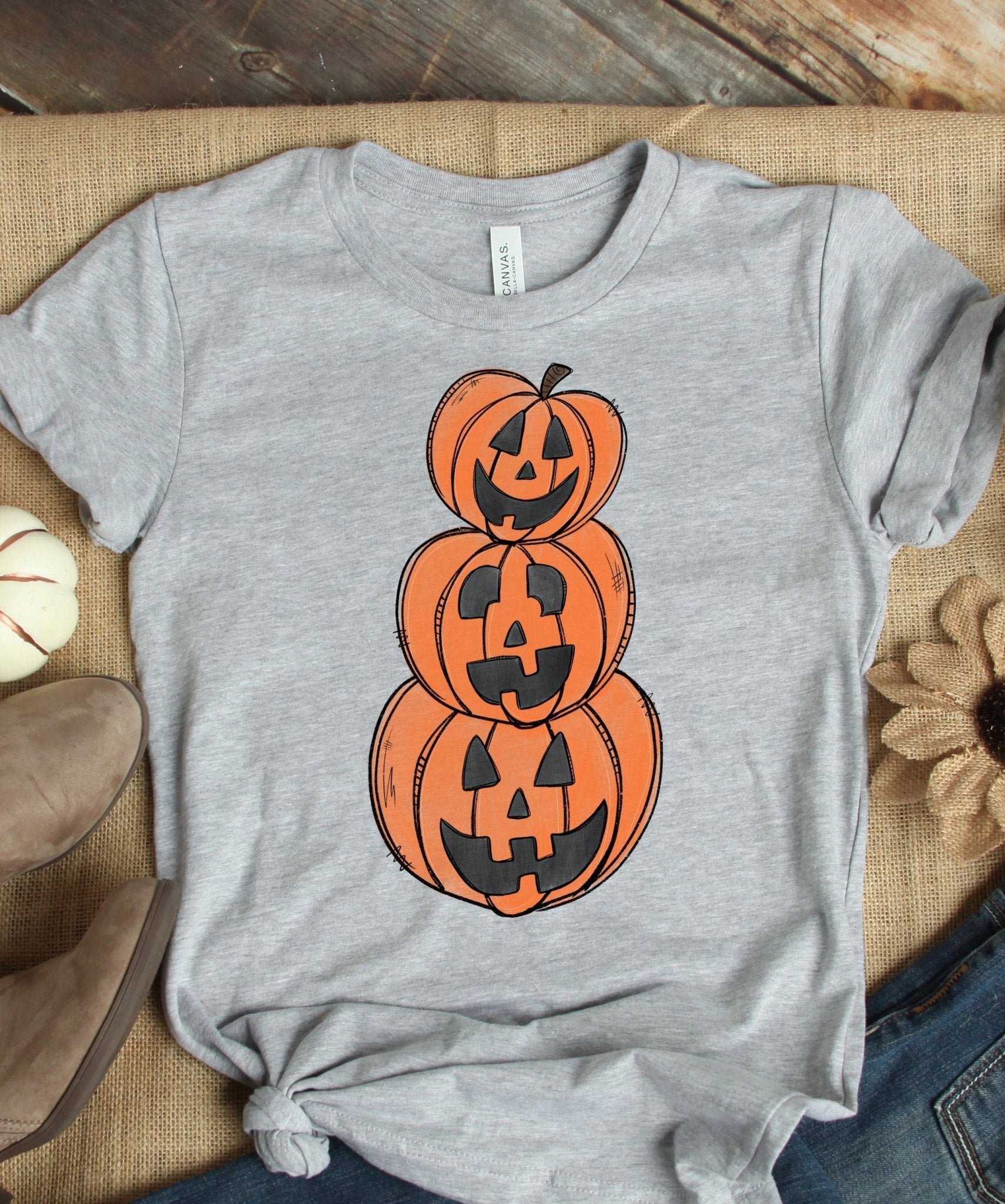 Orange stacked pumpkins Halloween DTF TRANSFERPRINT TO ORDER - Do it yourself Transfers