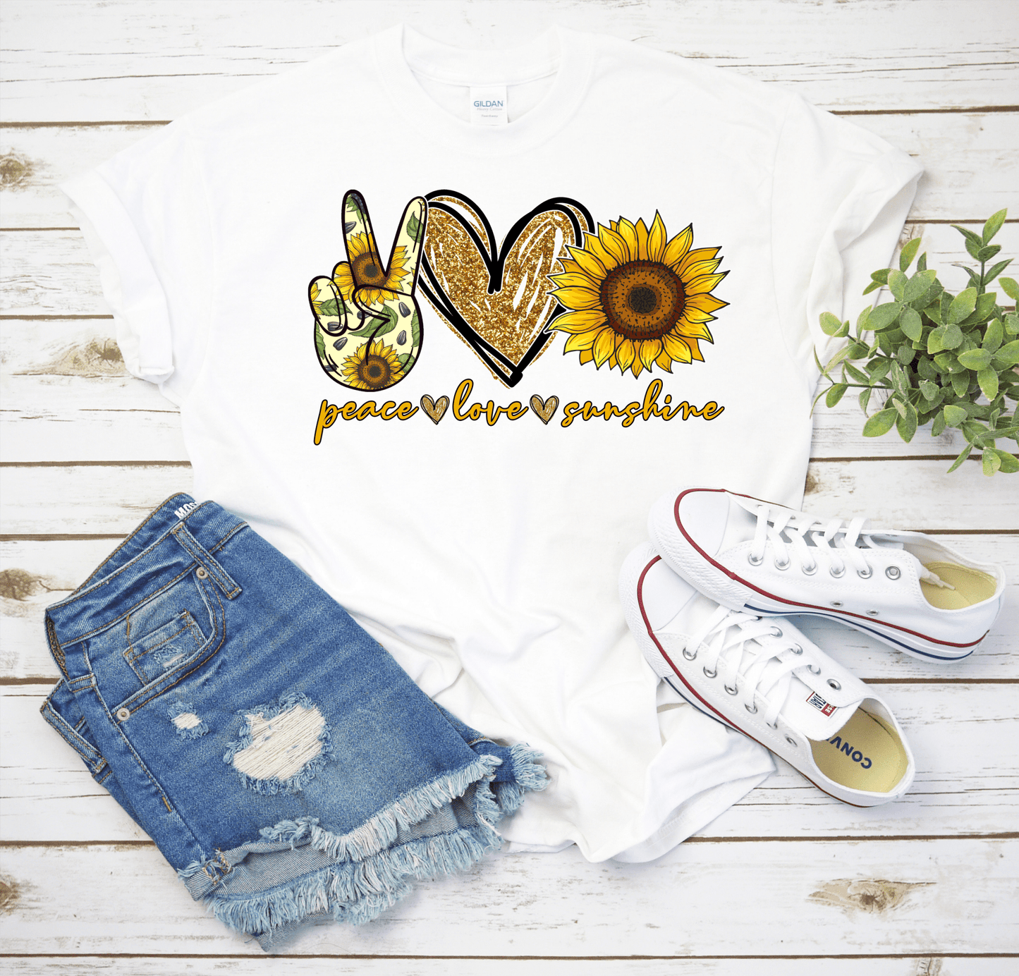 Peace love sunshine sunflower DTF TRANSFERSPRINT TO ORDER - Do it yourself Transfers