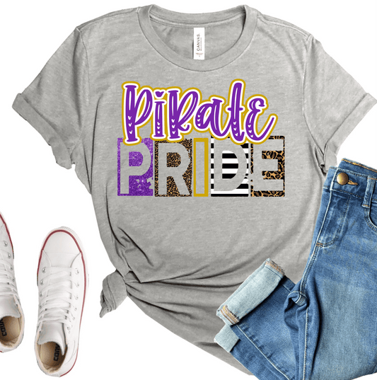 Pirate pride purple gold team sport DTF TRANSFERSPRINT TO ORDER - Do it yourself Transfers