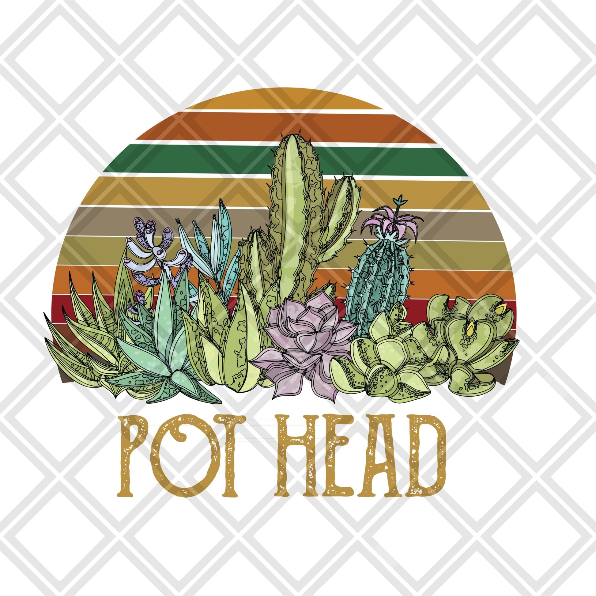 Pot heads plants frame Digital Download Instand Download - Do it yourself Transfers