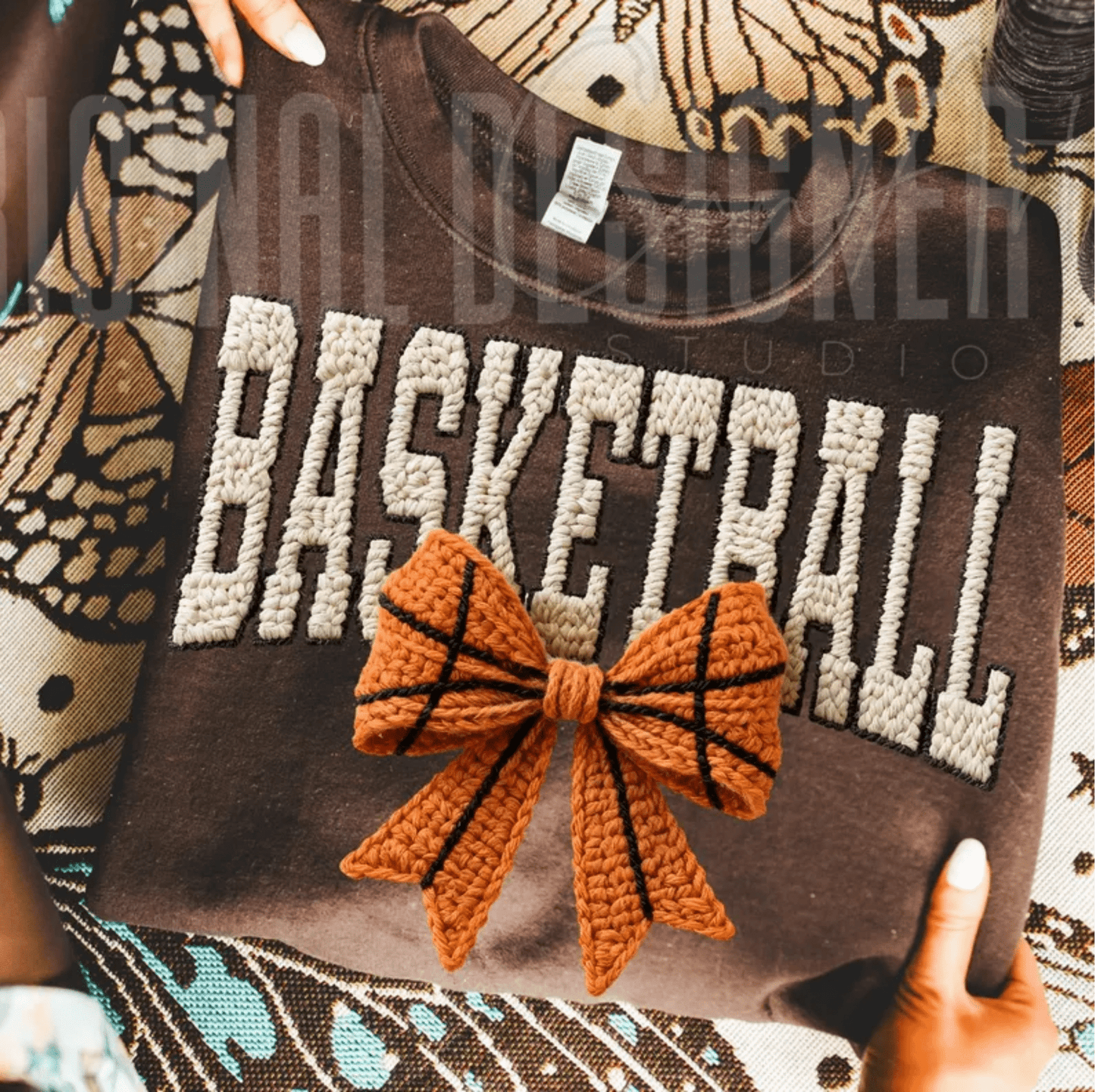 RTS BASKETBALL BOW FAUX DTF DIRECT TO FILM transfers ADULT 10X12 - Do it yourself Transfers