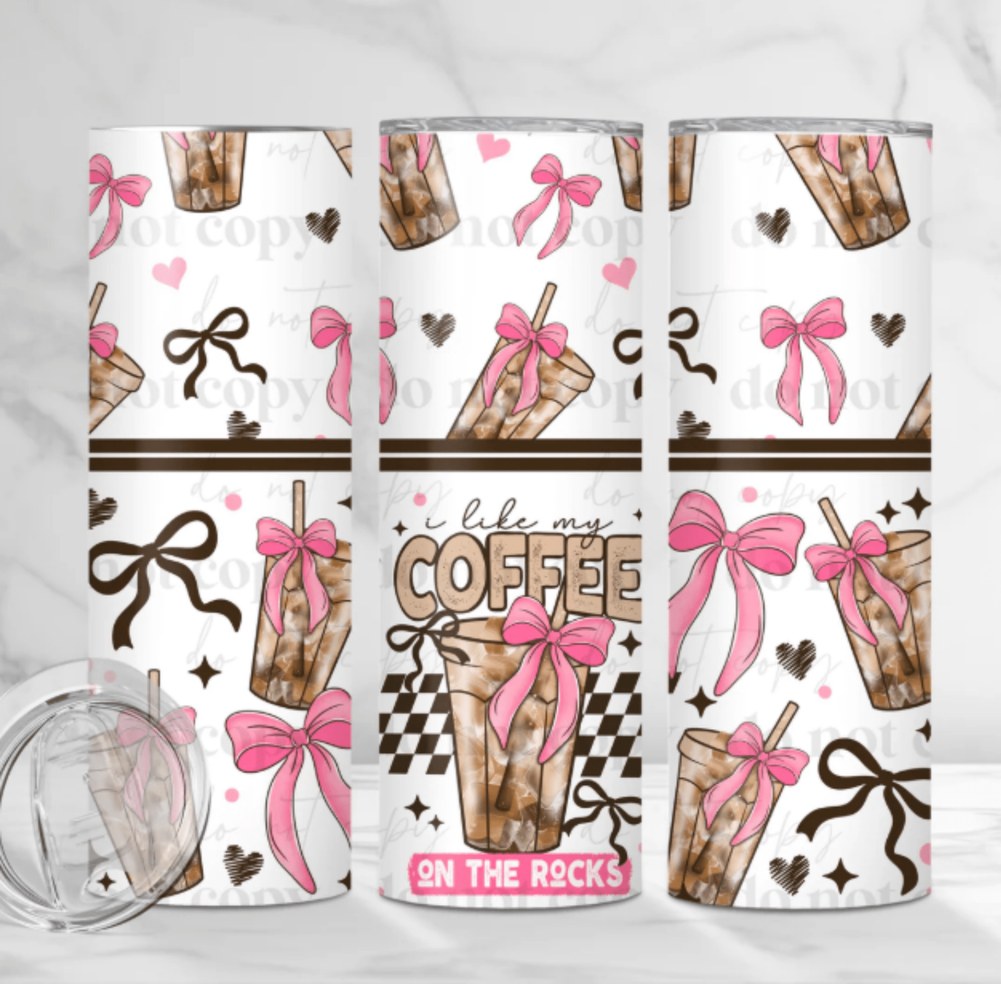 RTS I LIKE MY COFFEE ON THE ROCKS TUMBLER 20 oz STRAIGHT TUMBLER WRAP 9.6x8.3 - Do it yourself Transfers