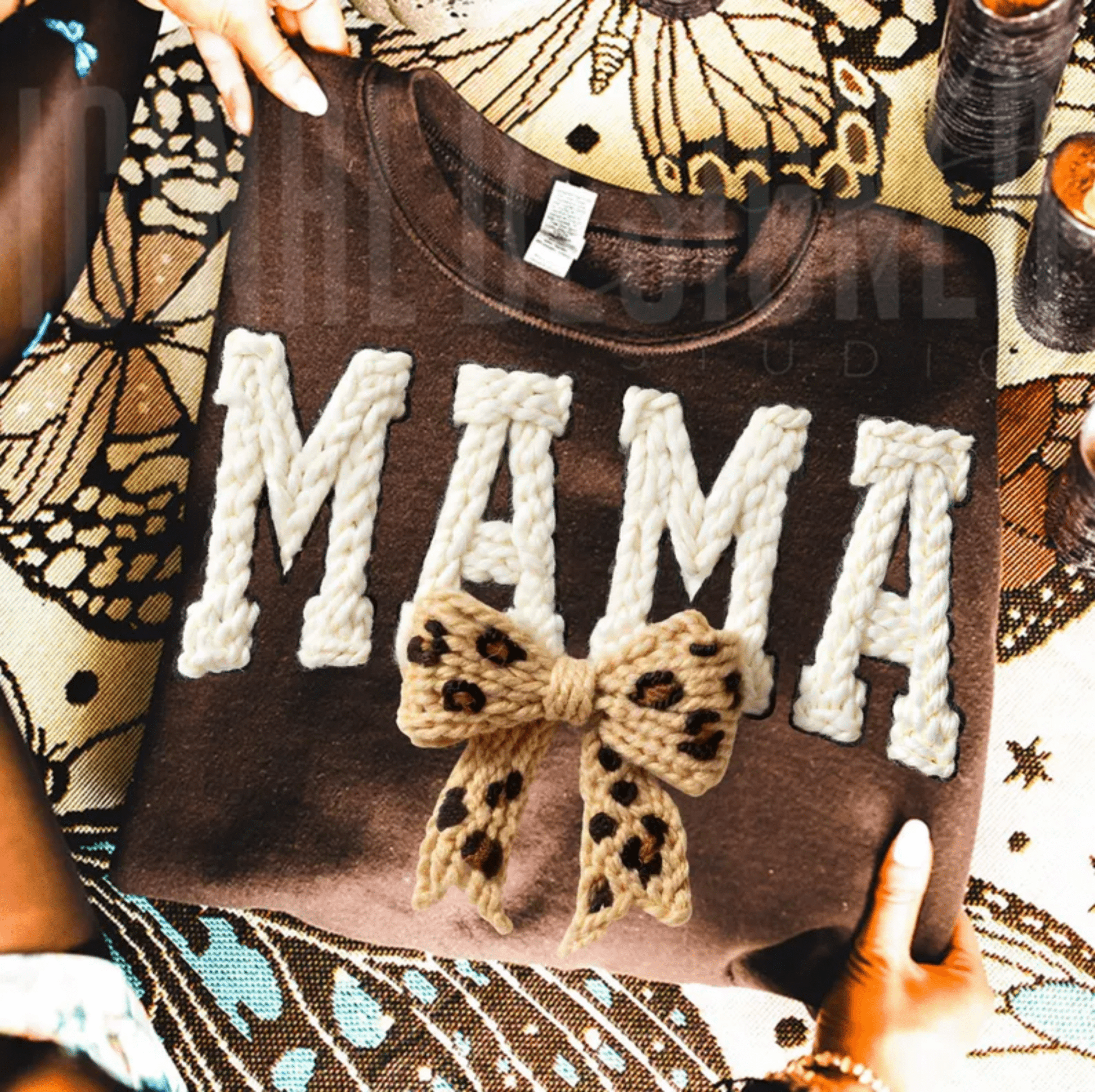 RTS MAMA COQUETTE BOW LEOPARD FAUX DTF DIRECT TO FILM transfers ADULT 10X12 - Do it yourself Transfers