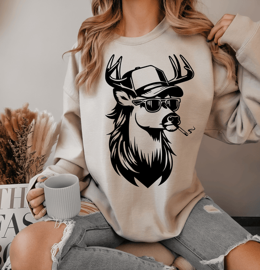 RTS White Tail Deer Buck Mullet Trucker Hat Screen Print transfers size ADULT 9X12 - Do it yourself Transfers