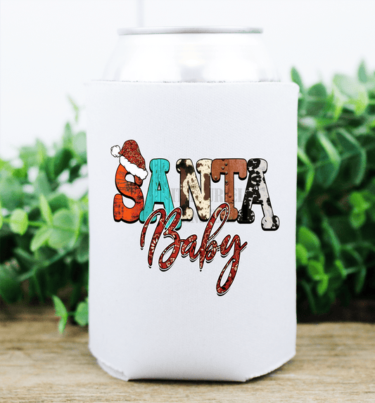 Santa Baby hat cow print Christmas / size DTF TRANSFERPRINT TO ORDER - Do it yourself Transfers