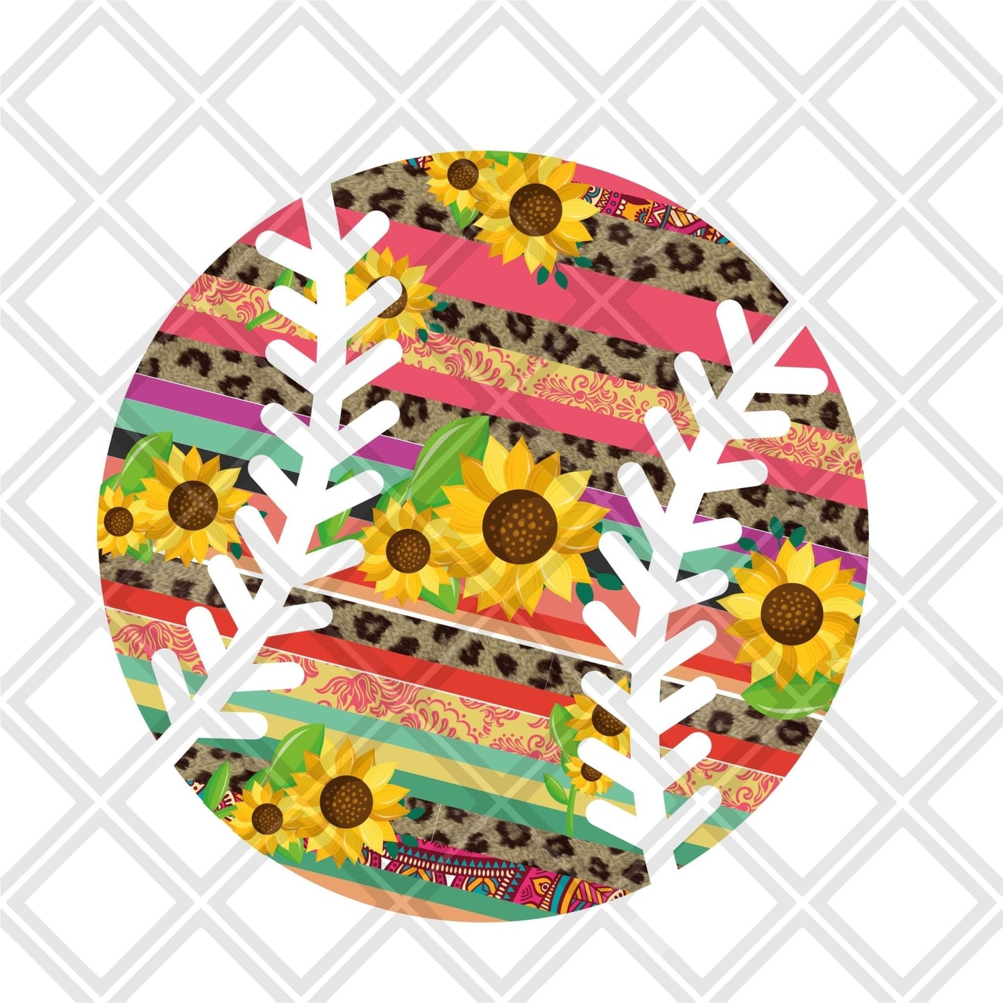 Sunflower Leopard Baseball DTF TRANSFERPRINT TO ORDER - Do it yourself Transfers