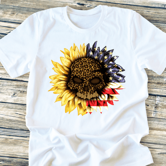 Sunflower skull leopard American flag DTF TRANSFERPRINT TO ORDER - Do it yourself Transfers