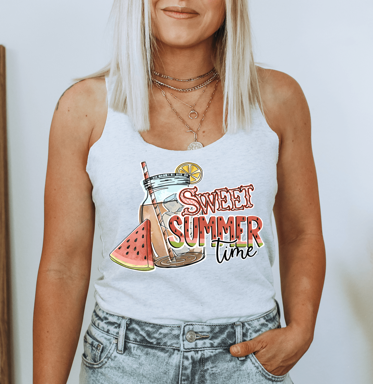 Sweet Summer Time Watermelon tea lemon size ADULT DTF TRANSFERPRINT TO ORDER - Do it yourself Transfers