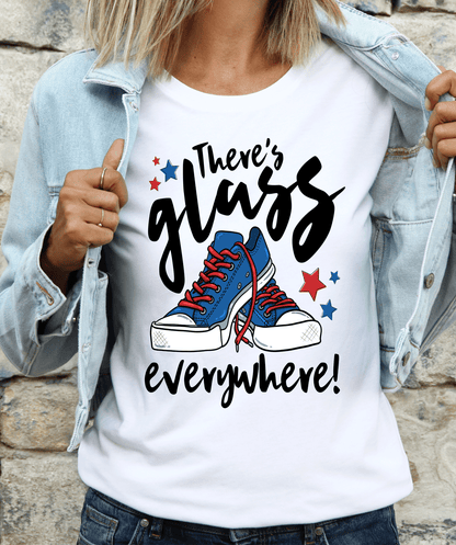 There's glass everywhere Chucks Adult size DTF TRANSFERPRINT TO ORDER - Do it yourself Transfers