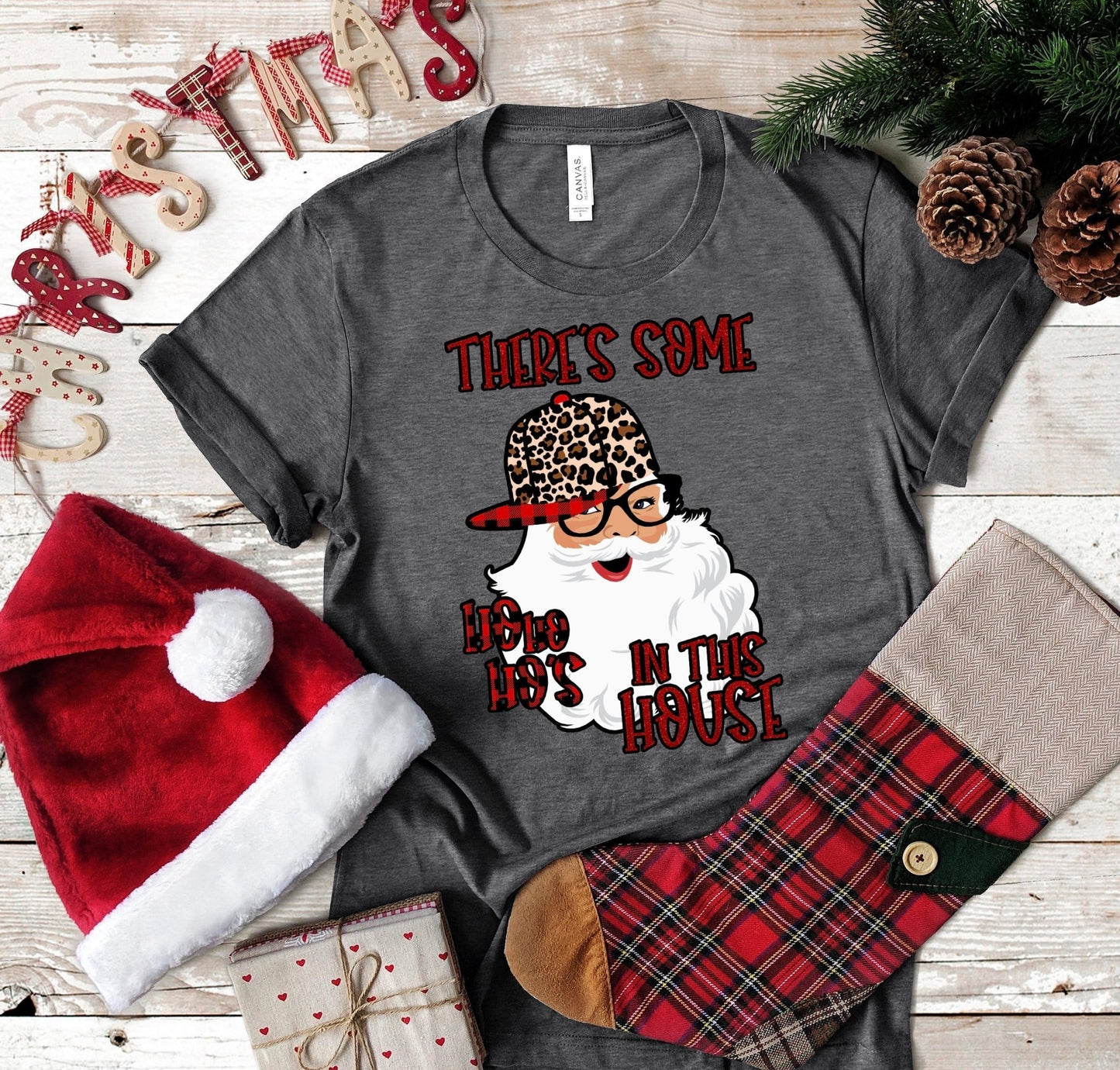 There’s some ho ho ho’s in this house Santa Christmas DTF TRANSFERPRINT TO ORDER - Do it yourself Transfers