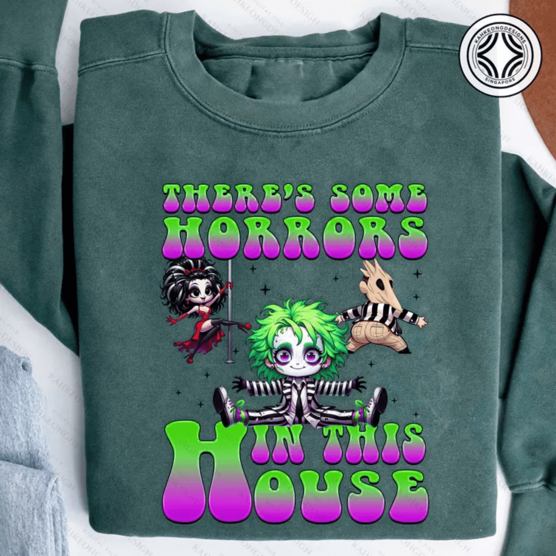 There’s Some Horror In This House Beetlejuice DTF size ADULT DTF TRANSFER PRINT TO ORDER (Copy) - Do it yourself Transfers