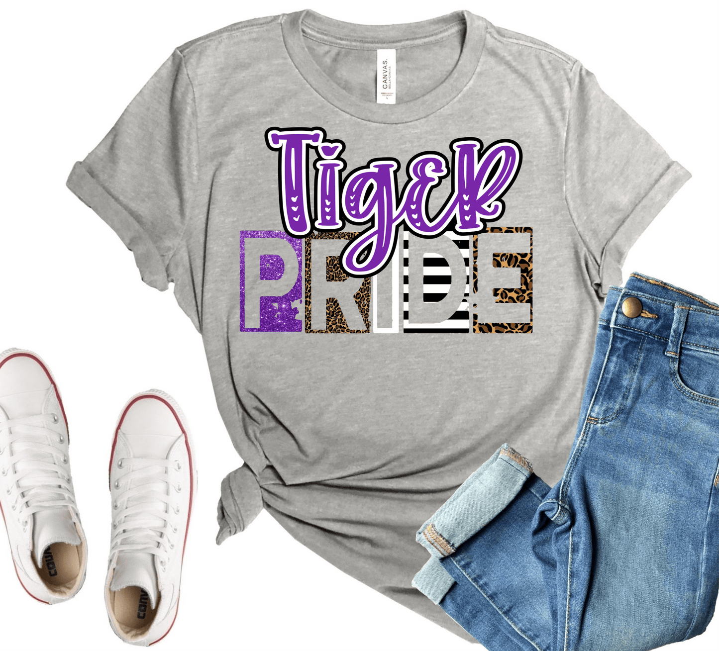 Tiger pride purple white black team sports DTF TRANSFERSPRINT TO ORDER - Do it yourself Transfers