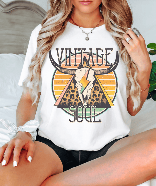 Vintage Soul boho skull sunset leopard ADULT DTF TRANSFERPRINT TO ORDER - Do it yourself Transfers
