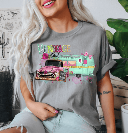 Vintage Soul truck camper Junk Sale size ADULT 8.5x13 DTF TRANSFERPRINT TO ORDER - Do it yourself Transfers