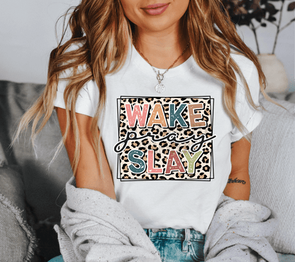 Wake Pray Slay leopard frame size ADULT 11x13 DTF TRANSFERPRINT TO ORDER - Do it yourself Transfers